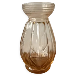 Vase pour bulbes verre rosé art déco