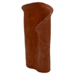 Vase sculptural en céramique d’atelier, terracotta à double bec