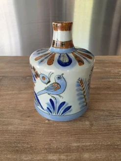 Vase solifleur grès Tonalá Mexique Ken Edwards El Palomar signé