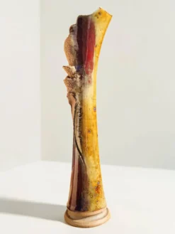 Vase soliflore en grès émaillé, signé Potelune, La Borne