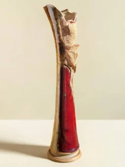 Vase soliflore en grès émaillé, signé Potelune, La Borne