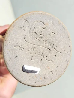 Vase soliflore en grès émaillé, signé Potelune, La Borne