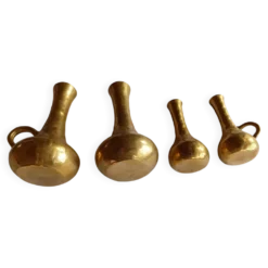 Vases solifleur en laiton brutaliste italien des années 50 – Ensemble de 4
