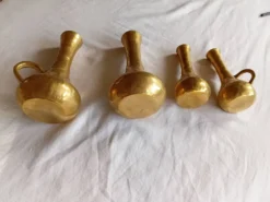 Vases solifleur en laiton brutaliste italien des années 50 – Ensemble de 4
