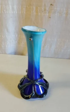 Vase style Art-Nouveau en verrerie de Biot par J.M. OPERTO - mid. XXe