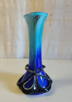 Vase style Art-Nouveau en verrerie de Biot par J.M. OPERTO - mid. XXe
