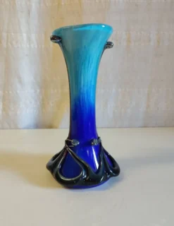 Vase style Art-Nouveau en verrerie de Biot par J.M. OPERTO - mid. XXe