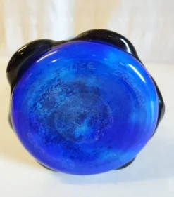 Vase style Art-Nouveau en verrerie de Biot par J.M. OPERTO - mid. XXe