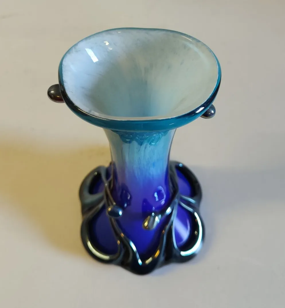 Vase style Art-Nouveau en verrerie de Biot par J.M. OPERTO - mid. XXe