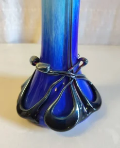 Vase style Art-Nouveau en verrerie de Biot par J.M. OPERTO - mid. XXe