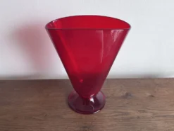 Vase éventail Empoli rouge 1950 XL
