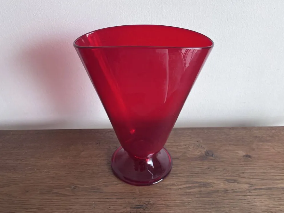 Vase éventail Empoli rouge 1950 XL