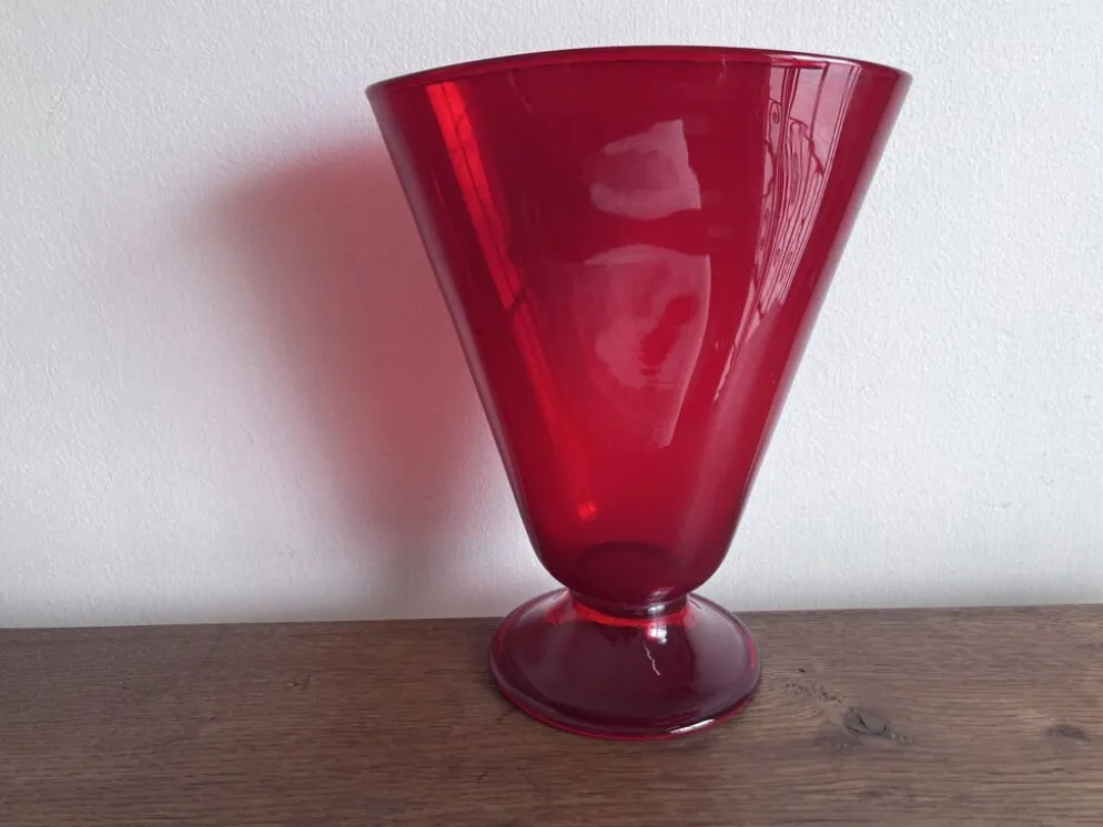 Vase éventail Empoli rouge 1950 XL