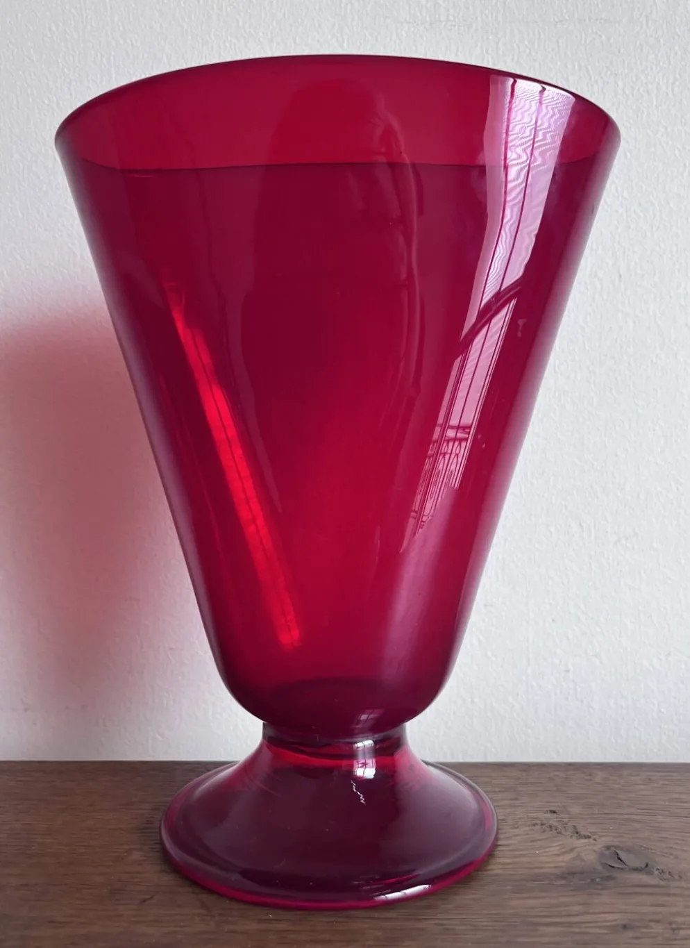 Vase éventail Empoli rouge 1950 XL