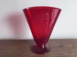 Vase éventail Empoli rouge 1950 XL