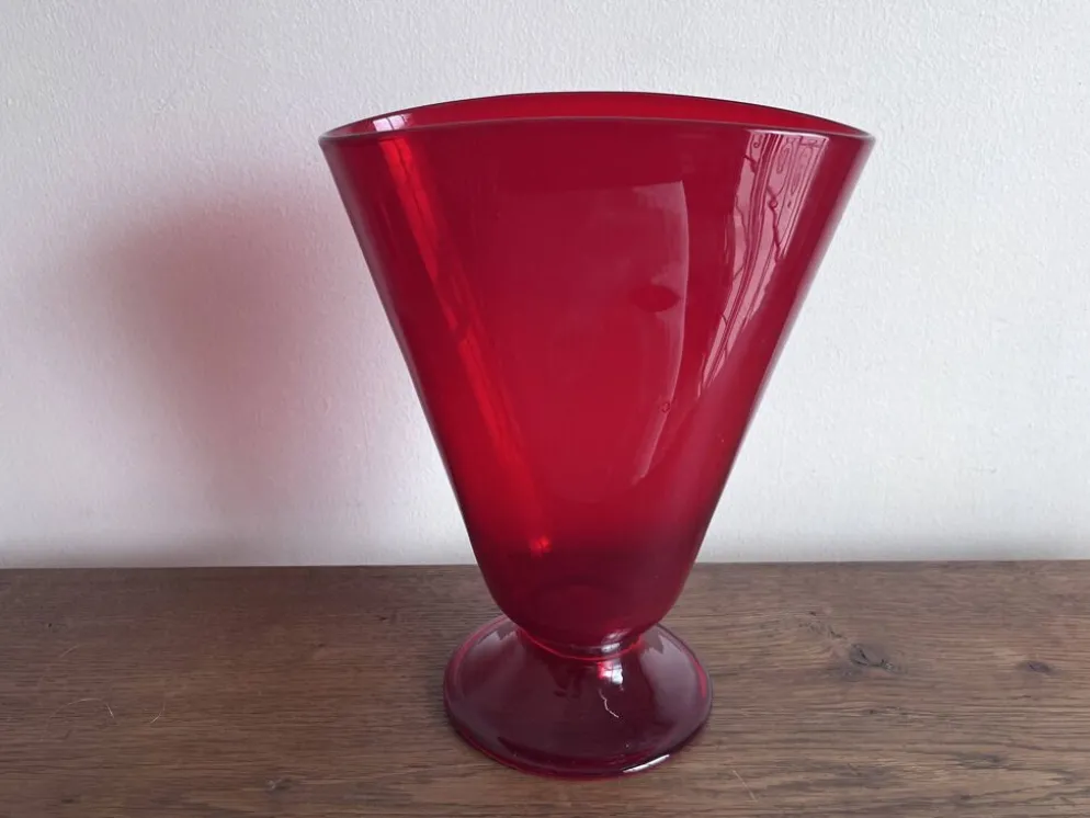 Vase éventail Empoli rouge 1950 XL
