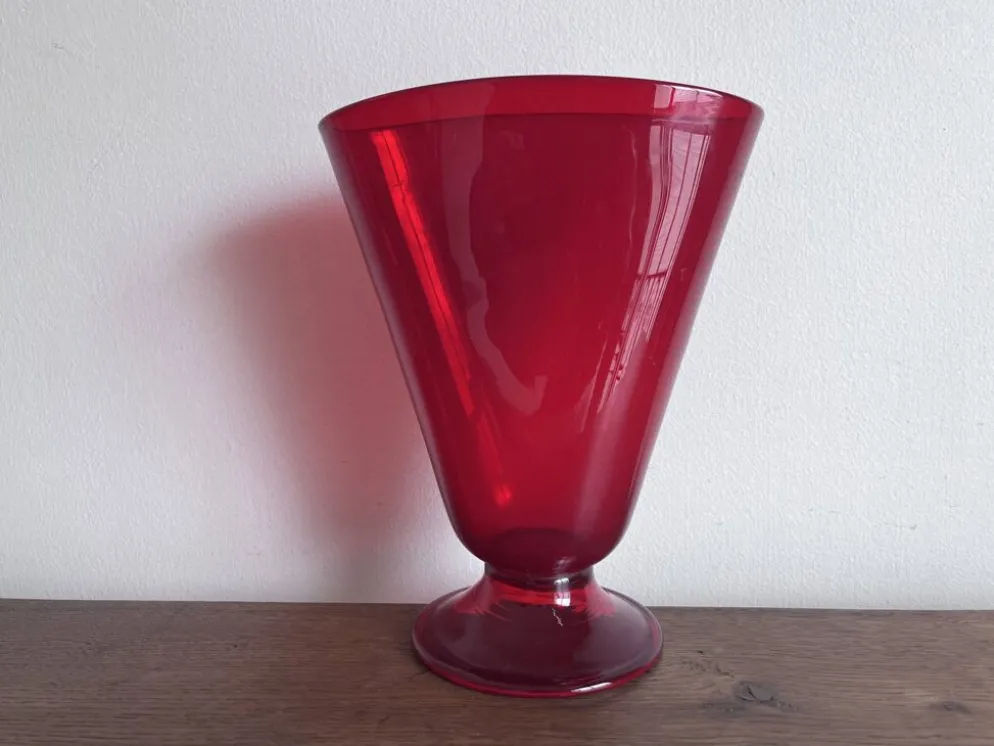 Vase éventail Empoli rouge 1950 XL