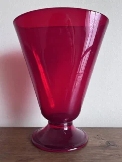 Vase éventail Empoli rouge 1950 XL