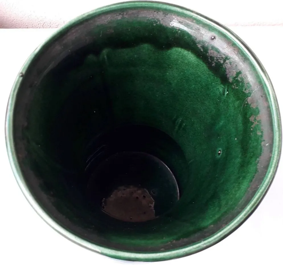 Vase vert en céramique Longchamp