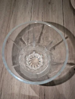 Vase vintage en cristal taillé pointes de diamant