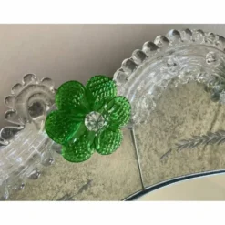 Venetian Murano Glass Oval Floral Wall Mirror – Hand-Carved Italian Art