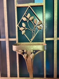 Vestiaire Art Déco en fer forgé avec miroir