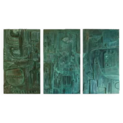 Victoire de Segonzac. Panneau triptyque sculpté et cuivré. Contemporain