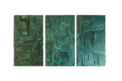 Victoire de Segonzac. Panneau triptyque sculpté et cuivré. Contemporain