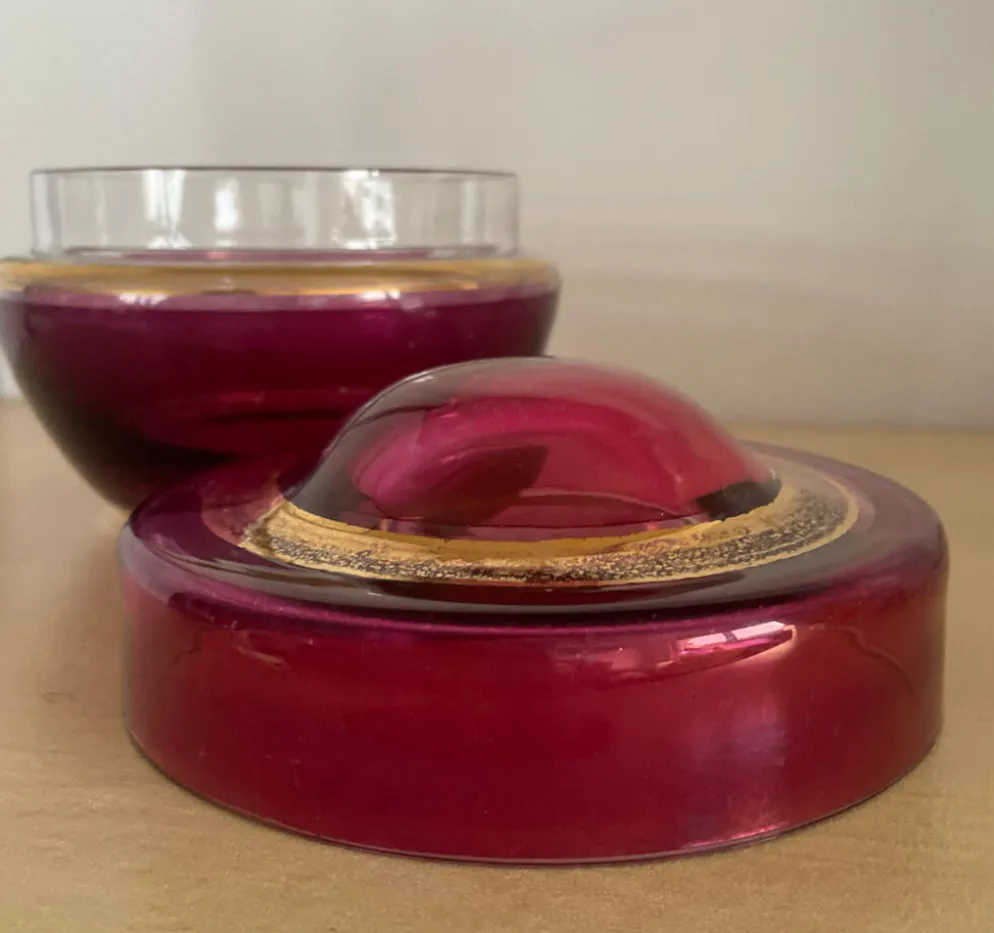 Vide poche Art déco en verre soufflé