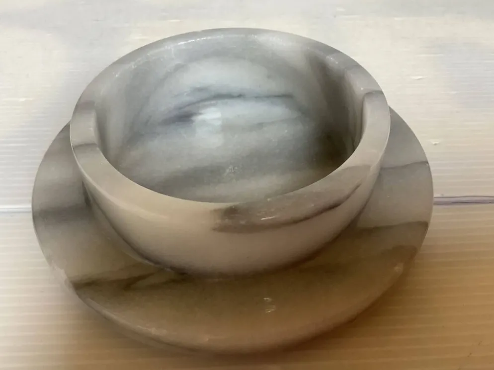 Vide poche baguier marbre gris blanc