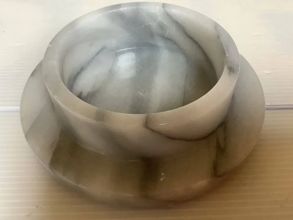 Vide poche baguier marbre gris blanc