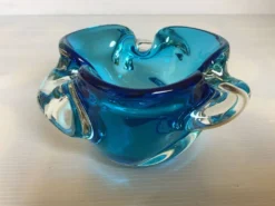 Vide poche cendrier bleu style Murano