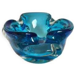 Vide poche cendrier bleu style Murano