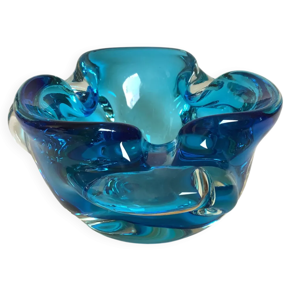 Vide poche cendrier bleu style Murano