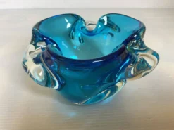 Vide poche cendrier bleu style Murano