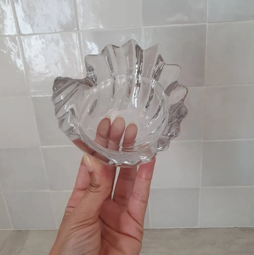 Vide-Poche coquillage en verre transparent