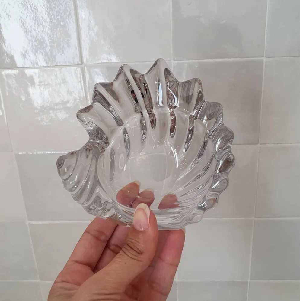 Vide-Poche coquillage en verre transparent