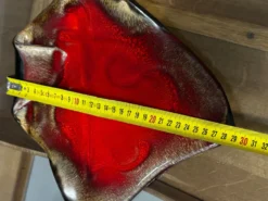 vide-poche en céramique émaillée rouge flambée signée- années 60