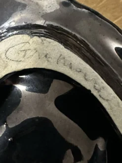 vide-poche en céramique émaillée rouge flambée signée- années 60
