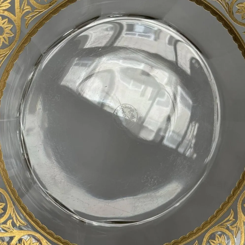 Vide-poche en cristal de Baccarat – frise dorée