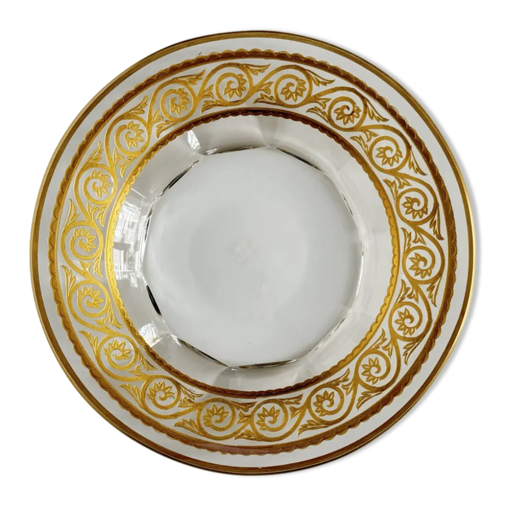 Vide-poche en cristal de Baccarat – frise dorée