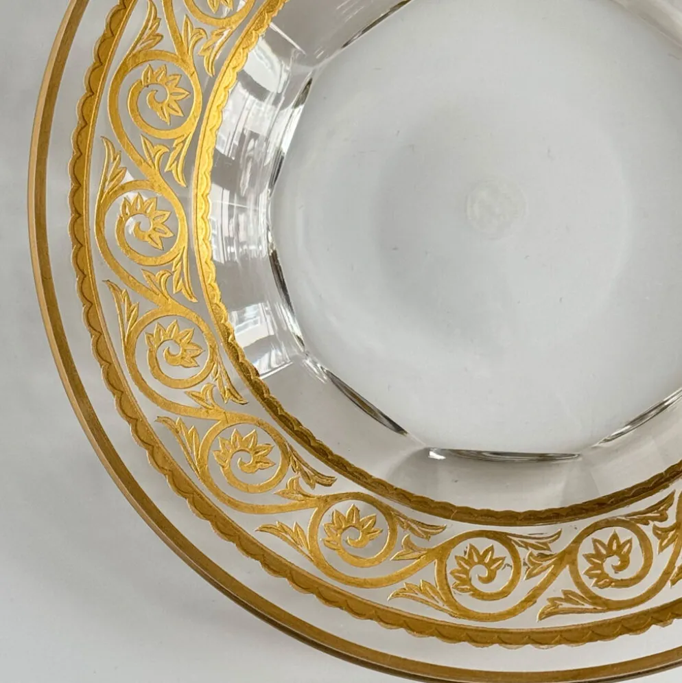 Vide-poche en cristal de Baccarat – frise dorée