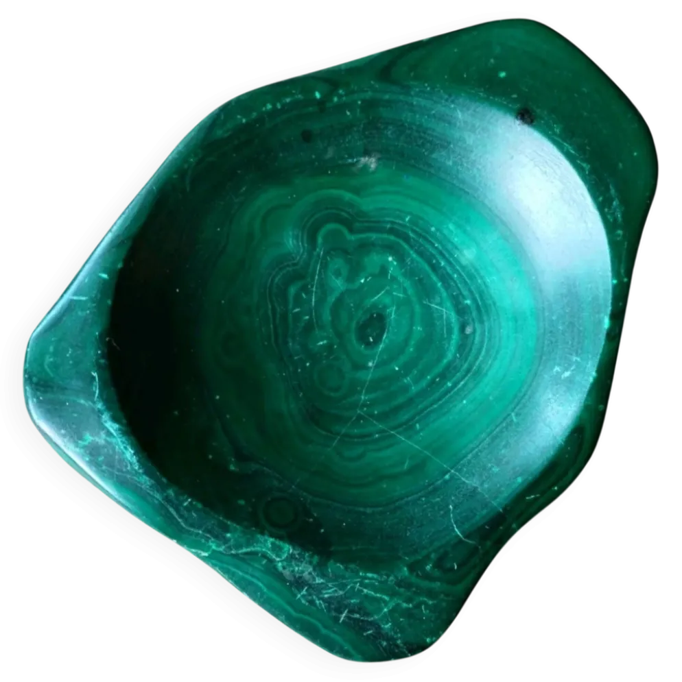 Vide-poche en malachite naturelle du Congo