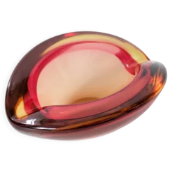 Vide-poche en verre Murano façon Sommerso Orange Rose