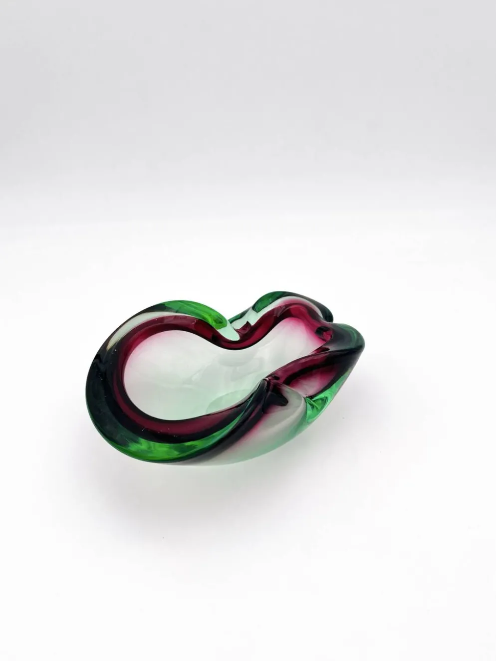 Vide-Poche Flavio Poli Seguso Sommerso Vert Magenta 17.5cm 962g