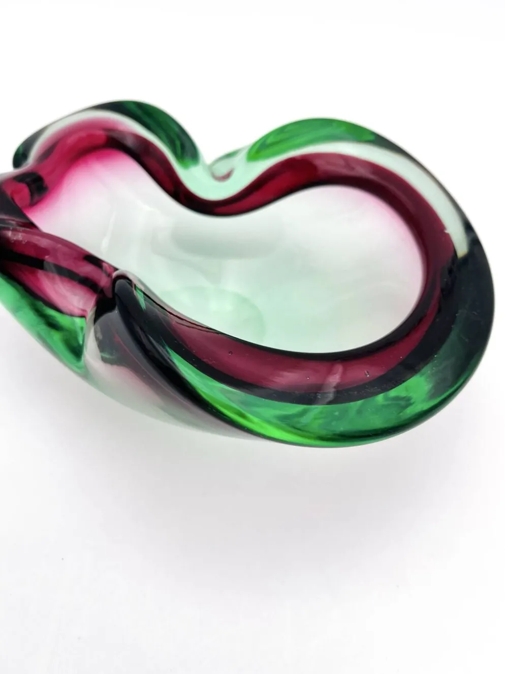 Vide-Poche Flavio Poli Seguso Sommerso Vert Magenta 17.5cm 962g