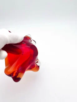 Vide-poche Flavio Poli Seguso Sommerso rouge, années 60