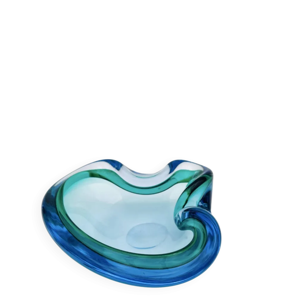 Vide-poche Flavio Poli Seguso Sommerso vert et bleu, années 60