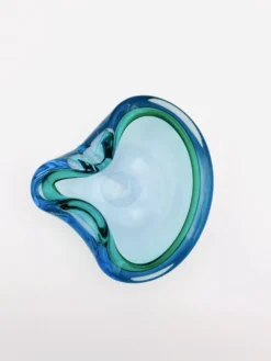 Vide-poche Flavio Poli Seguso Sommerso vert et bleu, années 60