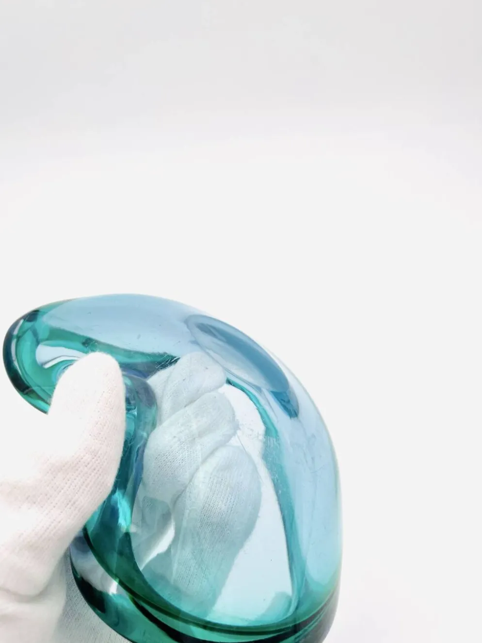 Vide-poche Flavio Poli Seguso Sommerso vert et bleu, années 60